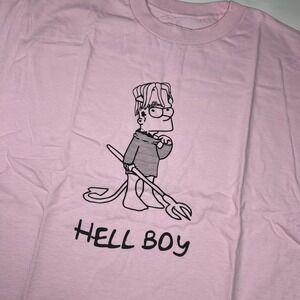 Superrradical Lil Peep HELL BOY Pink T-Shirt Bart Simpson Rare Men's Medium